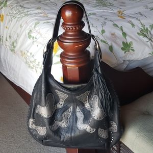 Carlos Falchi leather hobo bag